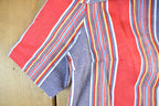 Vintage 1970s Striped Disco Collar Shirt Adult Small