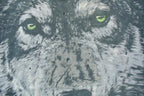 Vintage 1995 Grey Wolf Theme All Over Print Liquid Blue Graphic T-Shirt