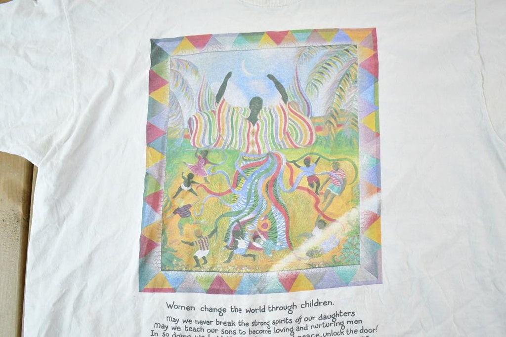 Vintage 1990s Women Change The World Mothers Souvenir Single Stitch T-Shirt Made In USA