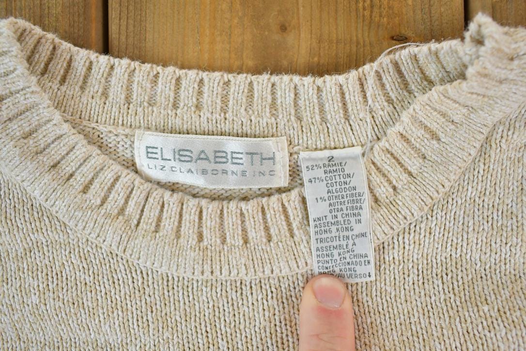 Vintage 1990s Elizabeth Liz Claiborne Knit Crewneck Sweater