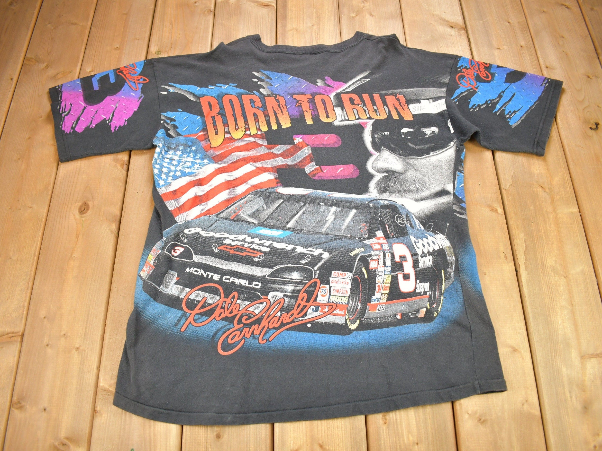 Vintage 1997 Dale Earnhardt NASCAR All Over Print T-Shirt