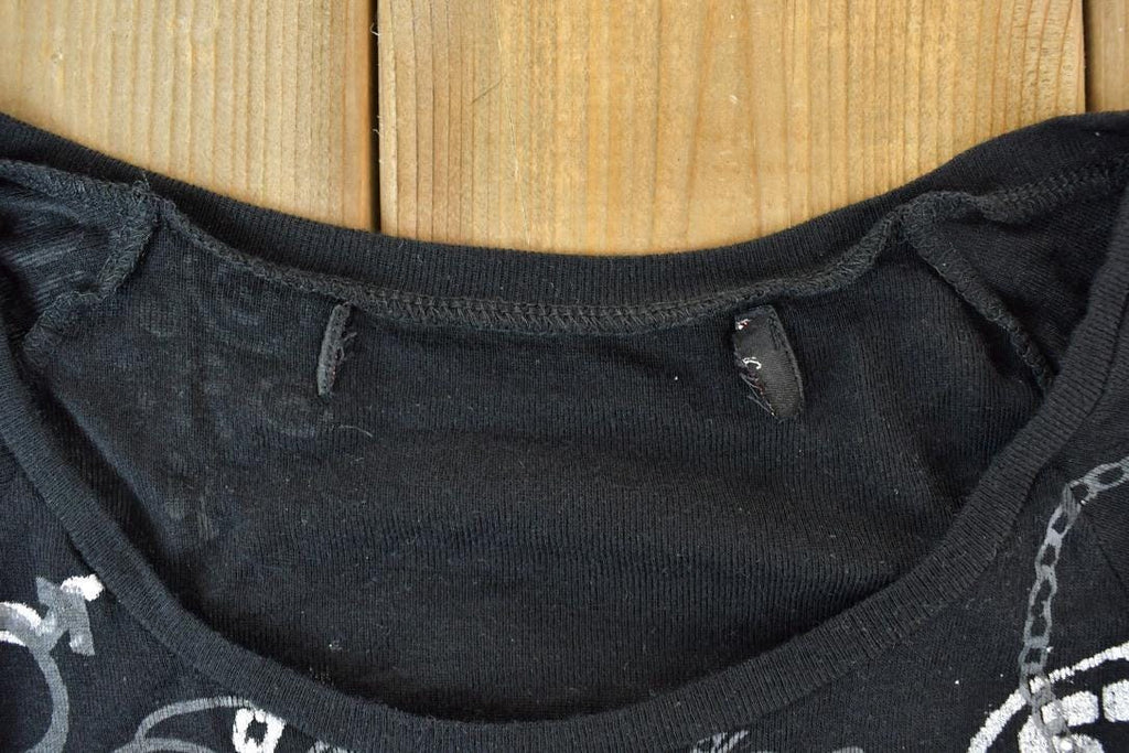 Women Vintage Vigoss Y2K Eighth Sin T-Shirt / Vigoss Grunge Skull Print / Contrast Stitch / Internet Famous Clothing / Over Dyed