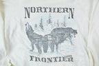 Vintage 1980s Northern Frontier Canada Two Wolves Crewneck