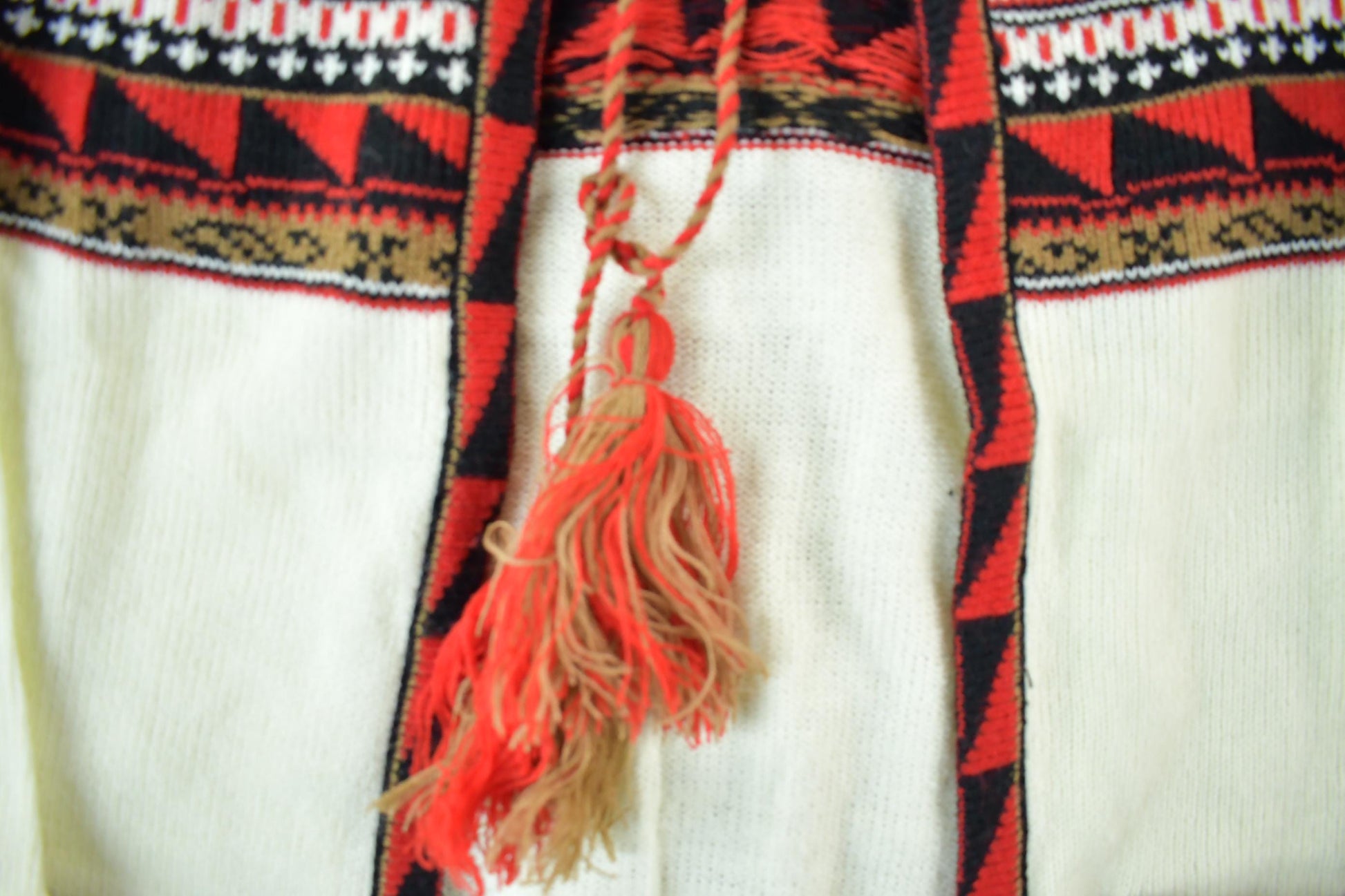 True Vintage 1960s Deadstock Helen Sue Psychedelic Knit Acrylic Cardigan Sweater Women's Medium