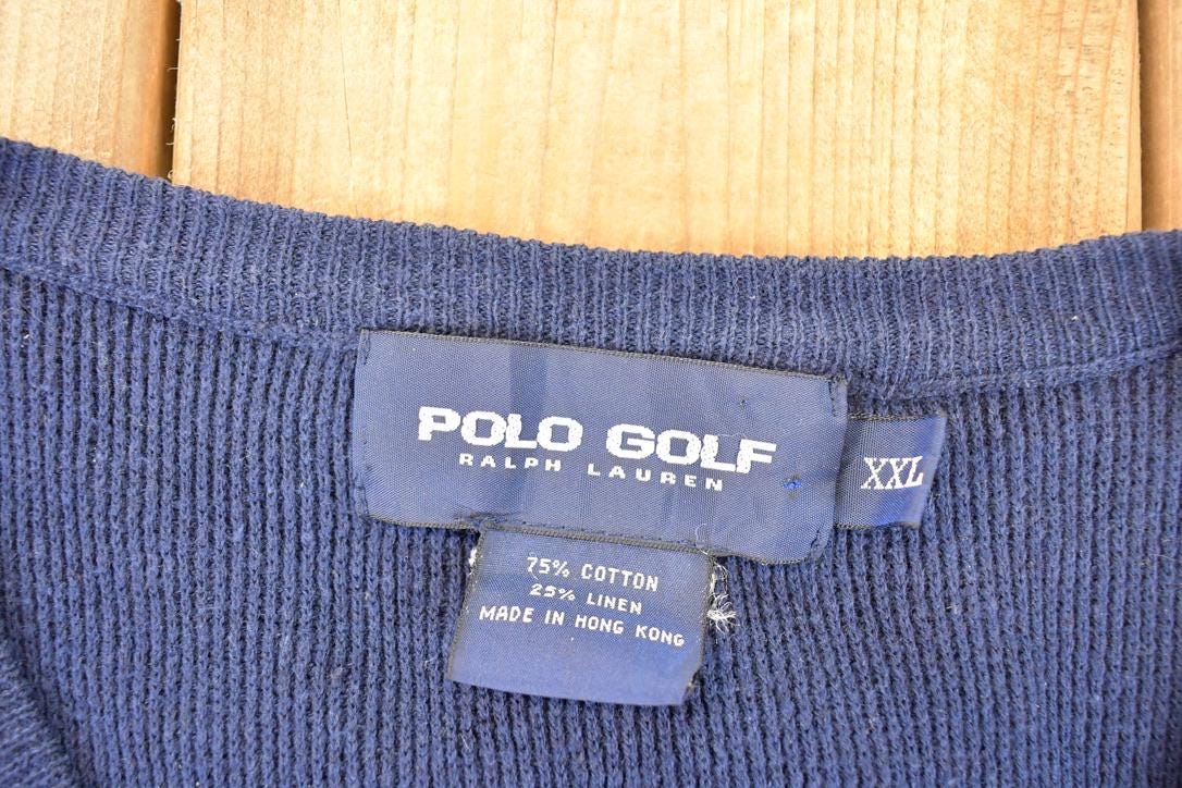 Vintage 1990s Ralph Lauren Polo Golf Knit V Neck Sweater Vest Men's L