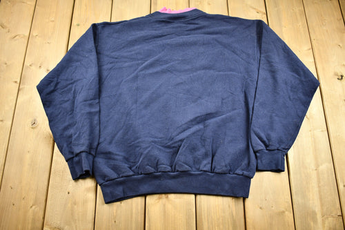 Vintage 1990s Farm Theme Graphic Crewneck / 90s Crewneck / Grandma Sweater / American Streetwear / Double Collar / Made In USA