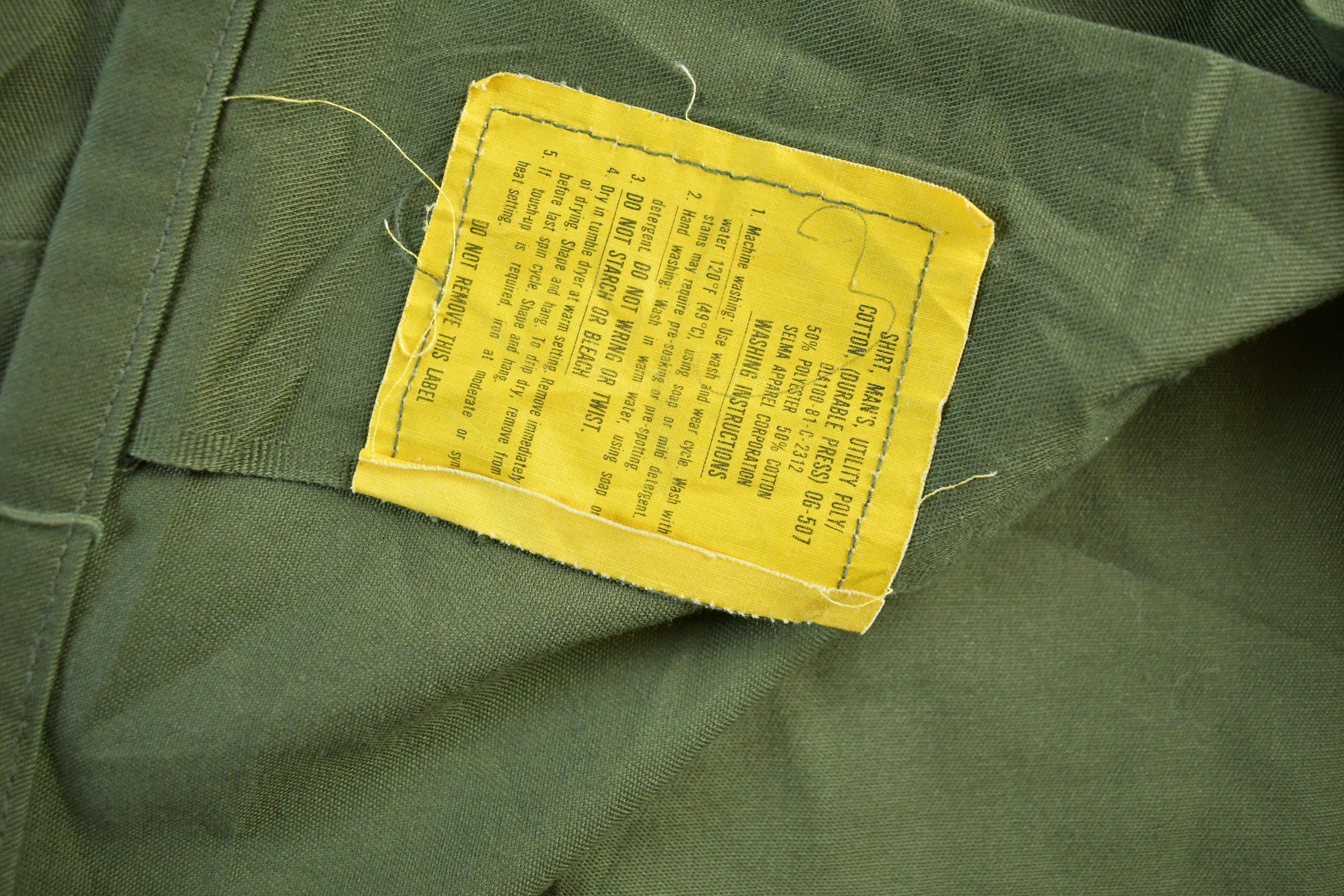 Vintage 1981 Military OG-107 Sateen Shirt Men's Large