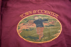 Vintage 1990s Town & Country Golf Embroidered Crewneck Sweatshirt Made In USA