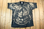 Vintage 1996 Liquid Blue Native American Graphic All Over Print T Shirt Size XL