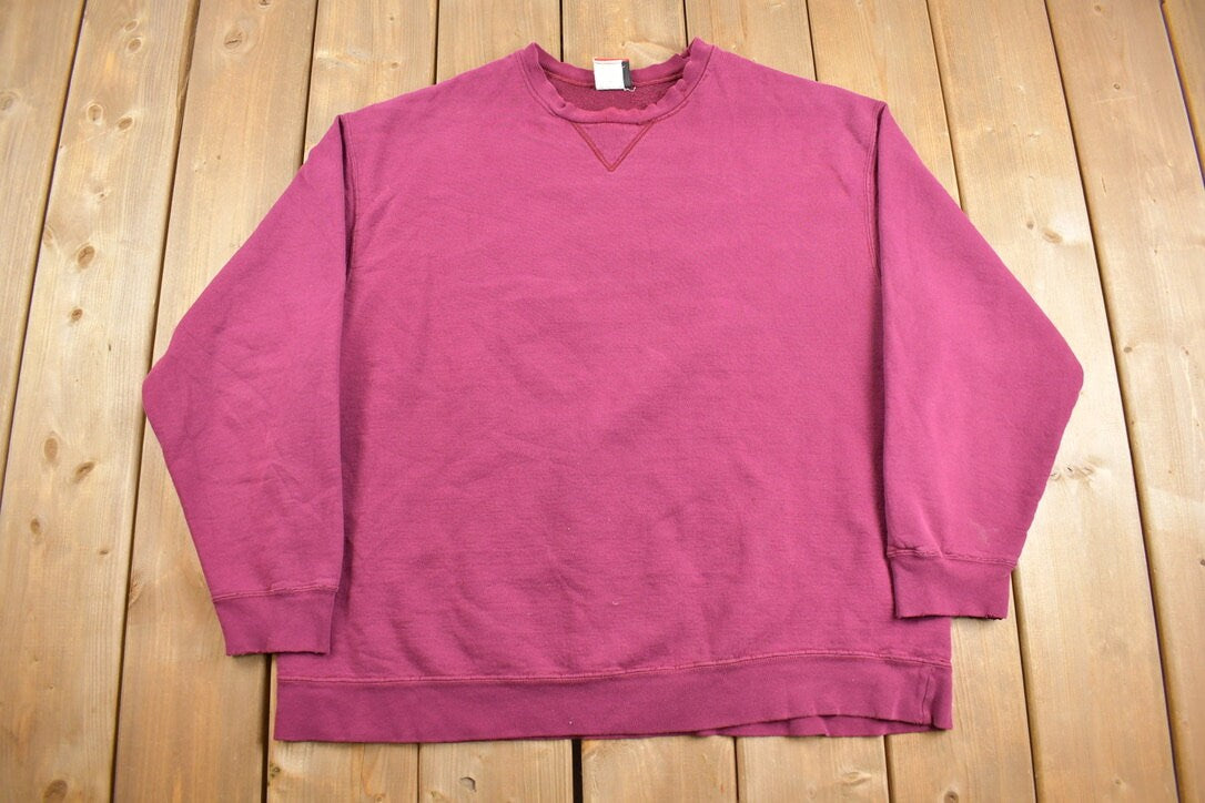 Vintage 1990s Hanes Beefy Purple Blank Crewneck Sweatshirt
