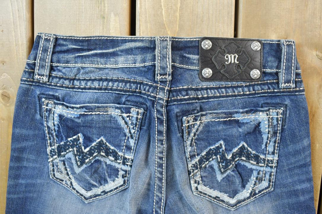 Vintage Y2K Miss Me Bedazzled Low Rise Jeans Size 26x31