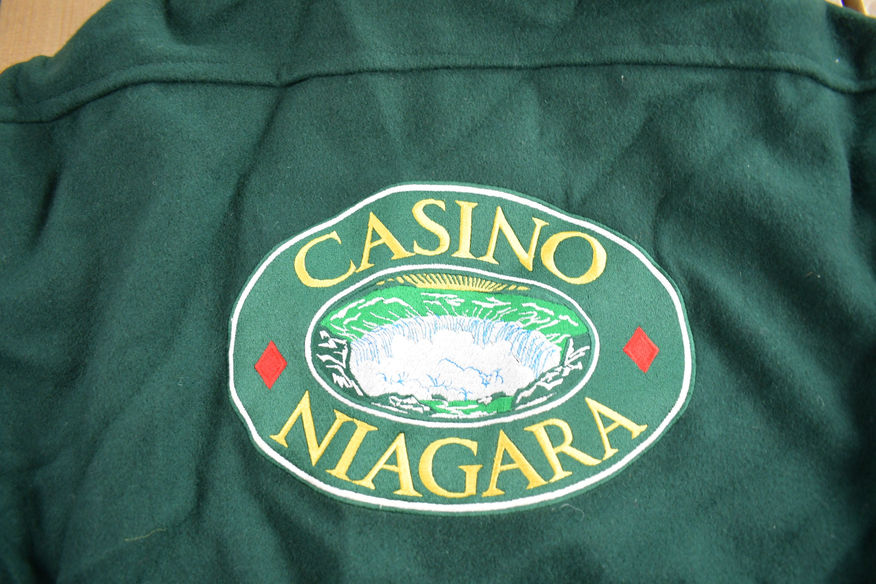 Vintage 1990s Casino Niagara Leather Varsity Jacket