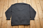 Vintage 1980s Giacomo Firenze Suede Leather Knit Cardigan Sweater
