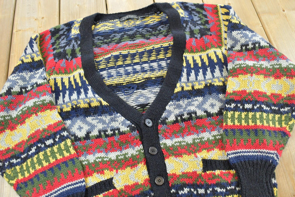 Vintage 1980s Limited Editions Wool Knit Cardigan Sweater Mens M /