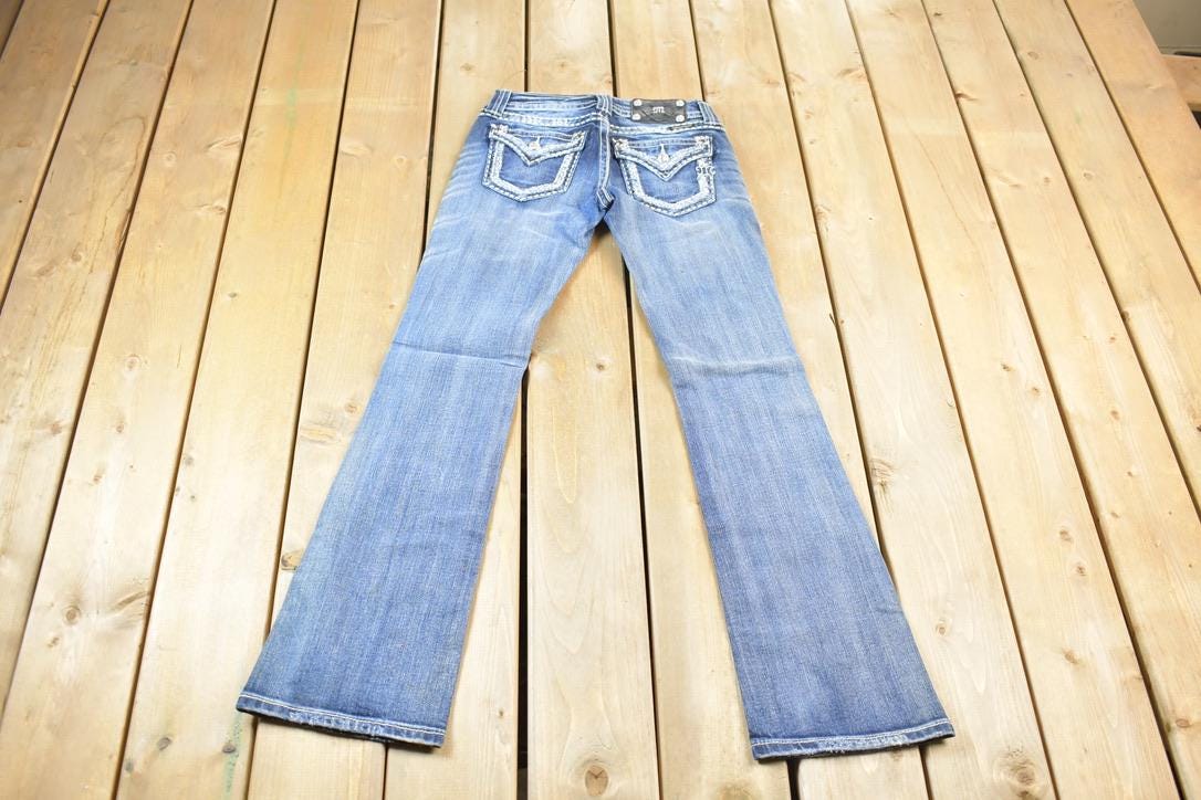 Vintage Y2K Miss Me Bedazzled Low Rise Jeans Size 26x31