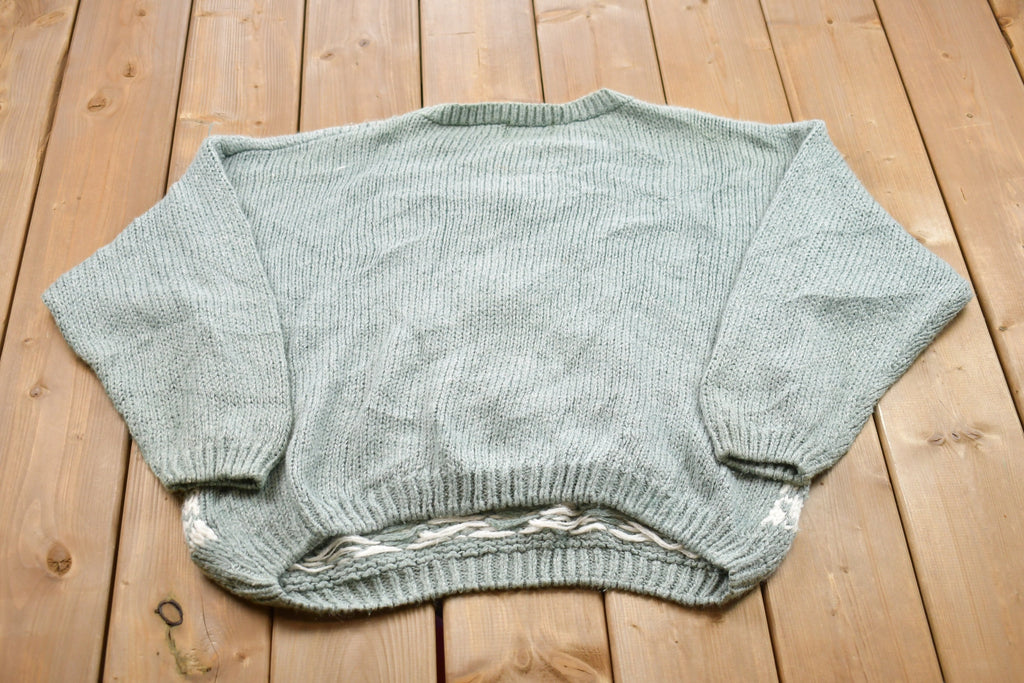 Vintage 1990s Heart Theme Knitted Crewneck Sweater