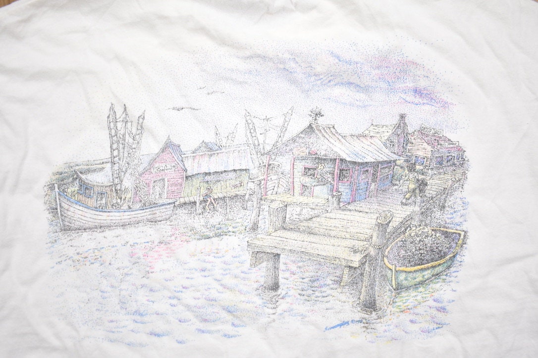 Vintage 1990s Murrells Inlet Nance's Creek Front Restaurant T-Shirt