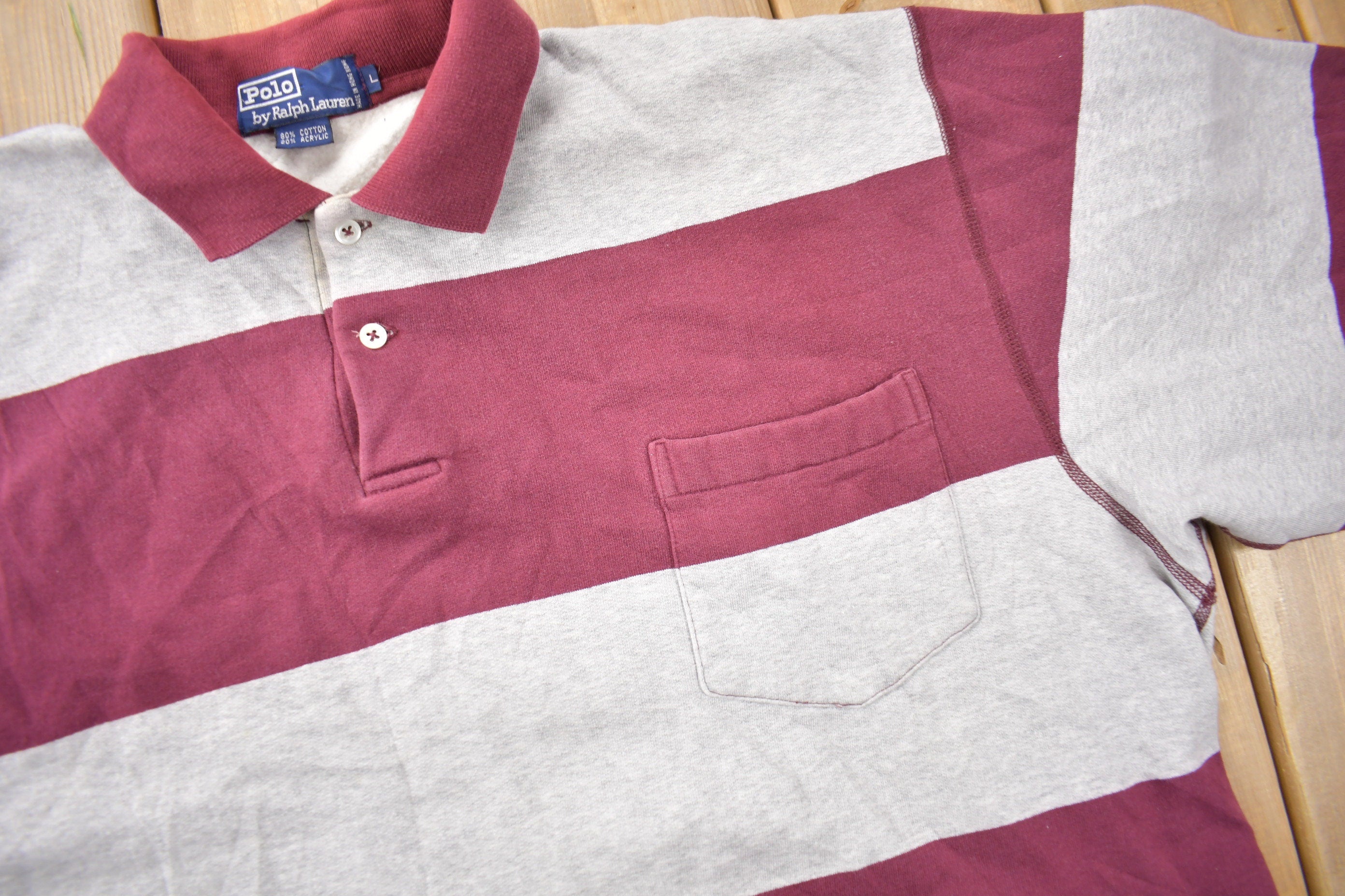 Vintage 1990s Polo Ralph Lauren Color Block Rugby Sweatshirt