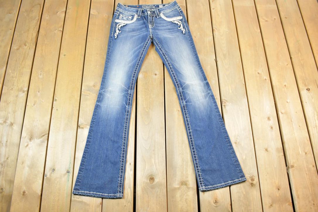 Vintage Y2K Miss Me Bedazzled Low Rise Jeans Size 26x31