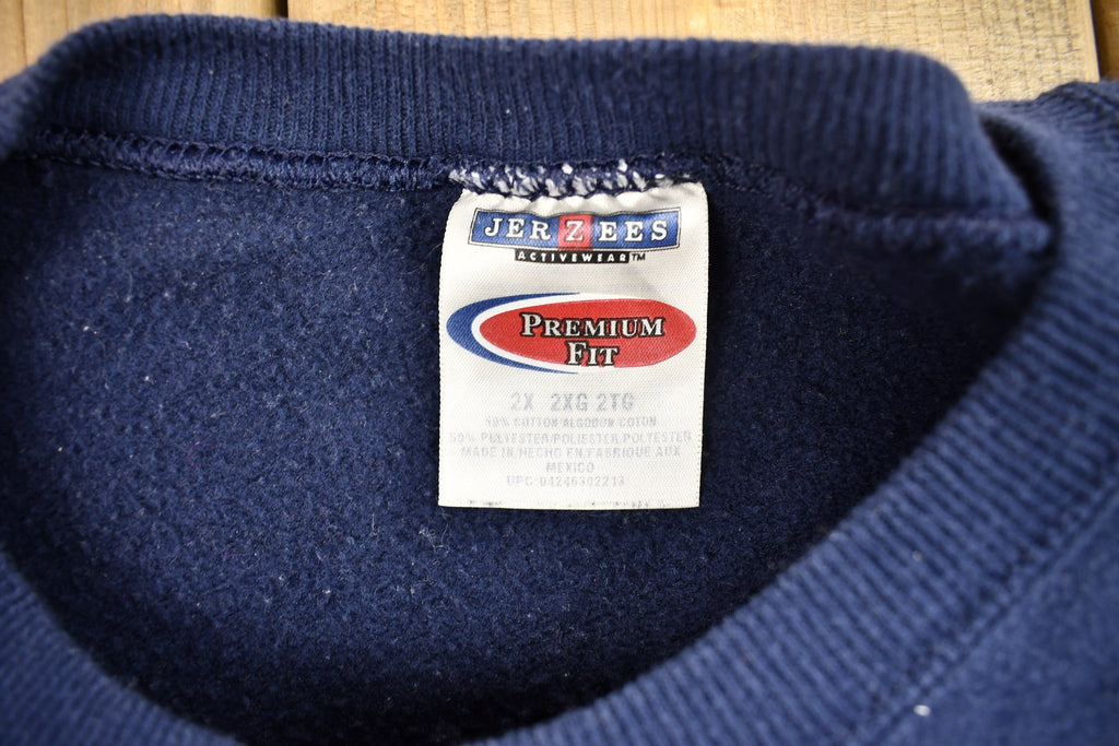 Vintage 1990s Navy Blue Jerzees Blank Crewneck Sweatshirt