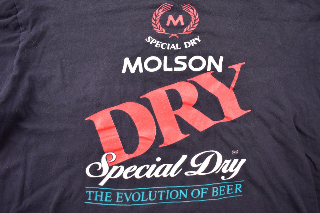 Vintage 1990s Molson Dry Special Day The Evolution of Beer Graphic T Shirt
