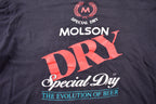 Vintage 1990s Molson Dry Special Day The Evolution of Beer Graphic T Shirt