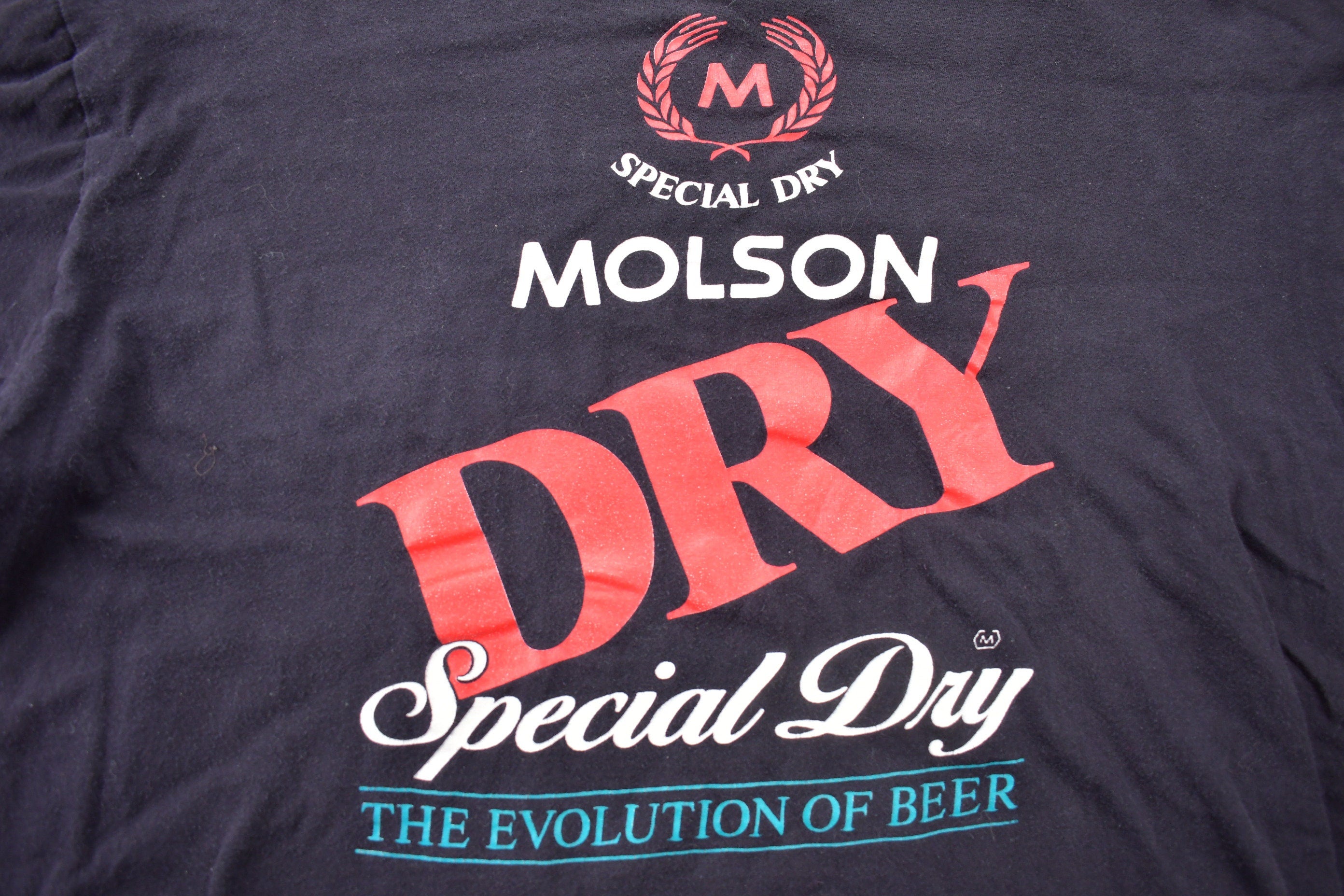 Vintage 1990s Molson Dry Special Day The Evolution of Beer Graphic T Shirt