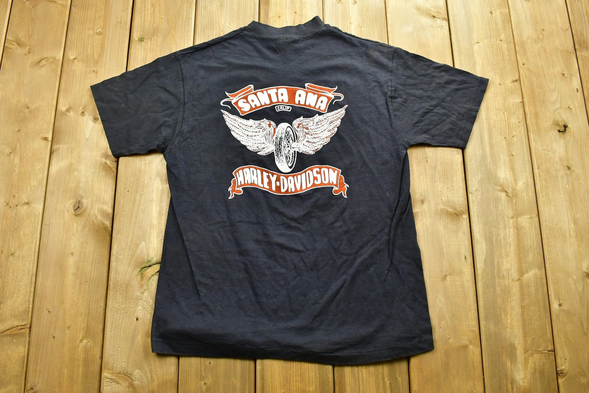 Vintage 1983 Harley Davidson Motorcycles Santa Ana T-Shirt / Single Stitch / Made In USA / 90s Graphic / Biker / Vintage Tee