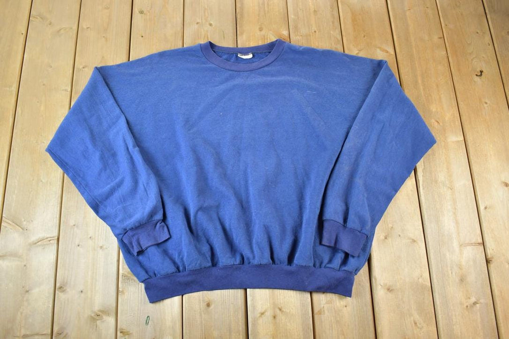 Vintage 1990s Blank Navy Souvenir Crewneck Sweatshirt Made In USA