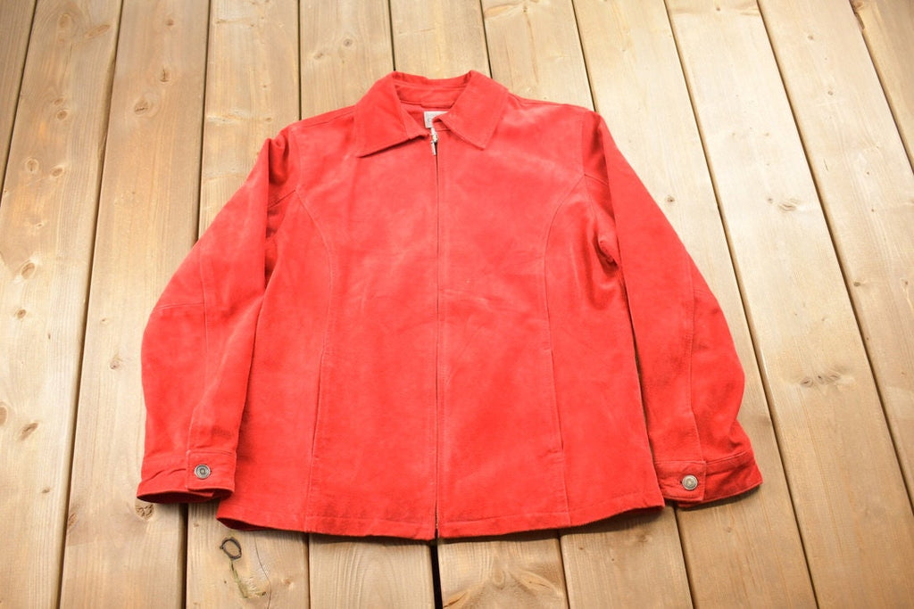 Vintage 1990s Chico's Red Suede Jacket