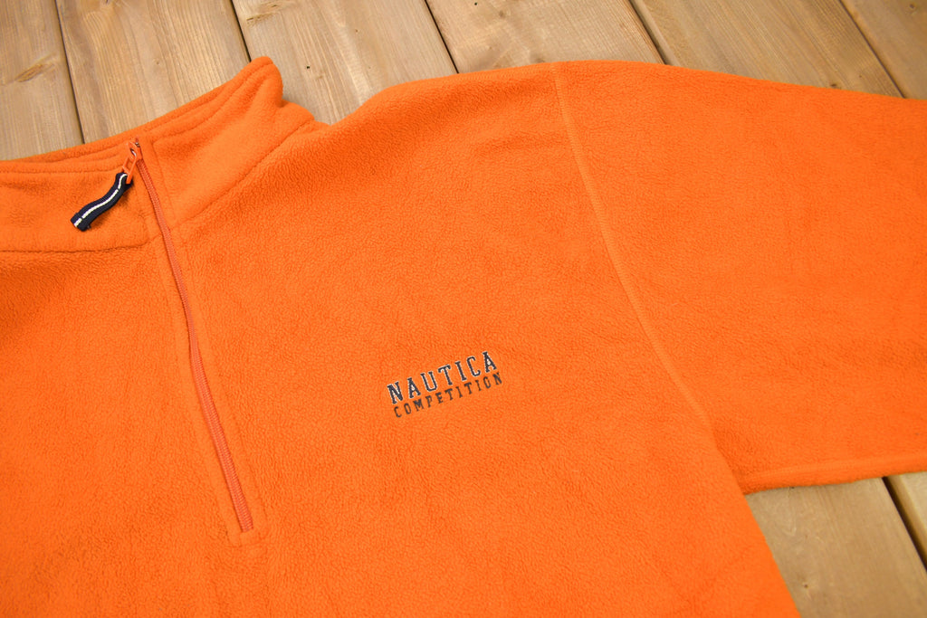 Vintage 1990s Nautica Competition Quarter Zip Fleece Sweater