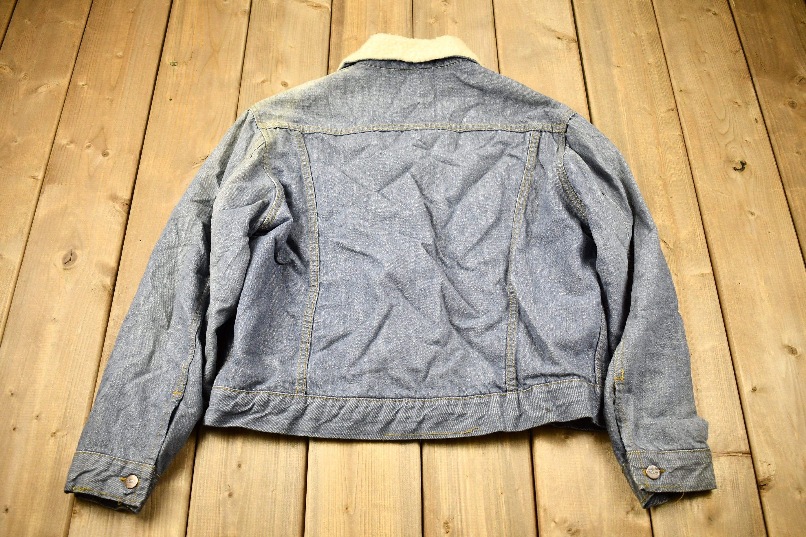 Vintage 1980s Genuine Sears Roebucks Sherpa Lined Jean Jacket / Button Up / Vintage Denim / Vintage Outerwear / Fall Jacket / 1990s Jacket