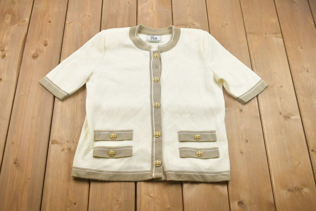 Vintage 1990s Mita Knitted Button Up Cardigan