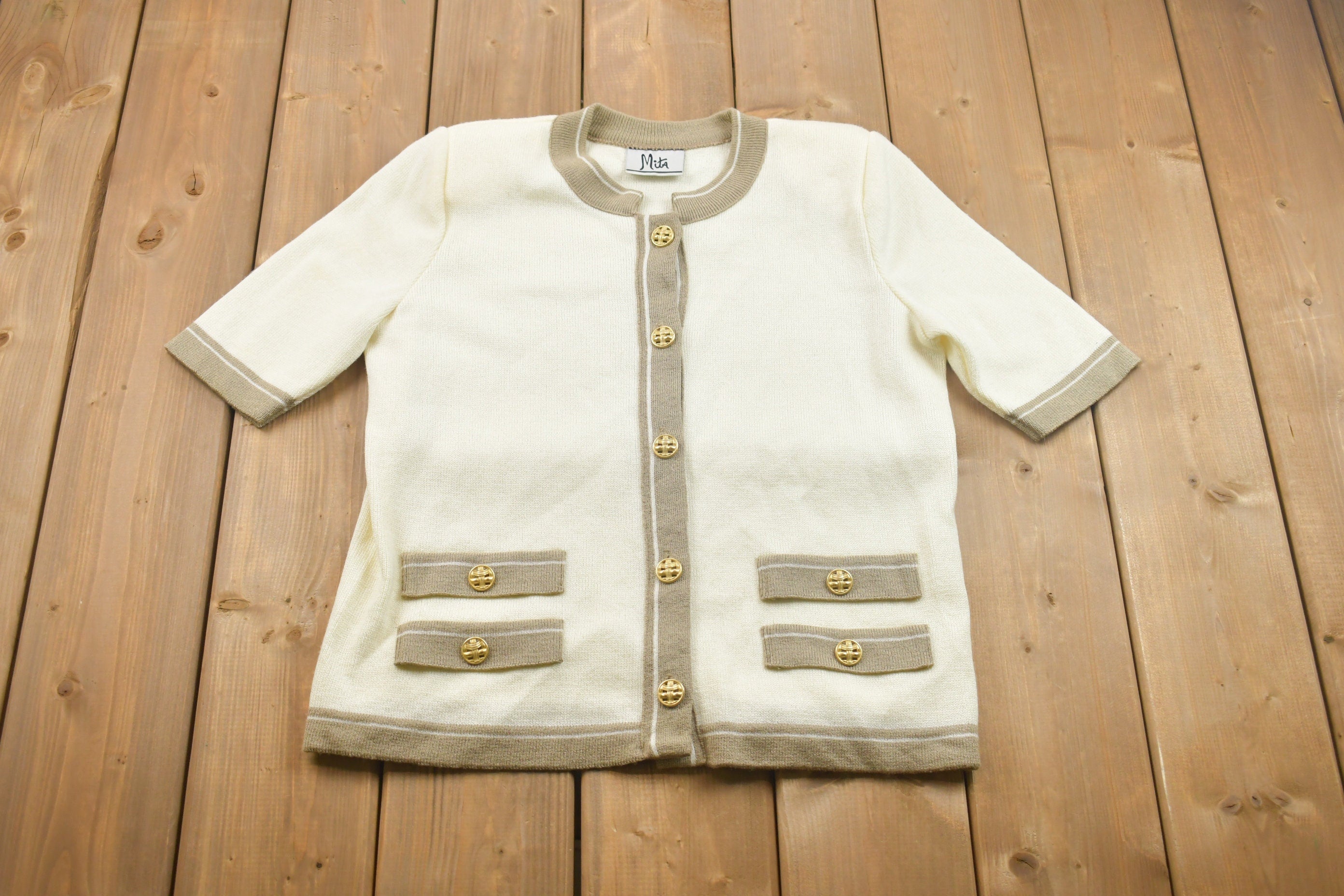 Vintage 1990s Mita Knitted Button Up Cardigan