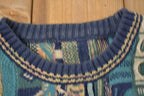 Vintage 1990s 3D Cable Knit Jacquard Knitted Sweater