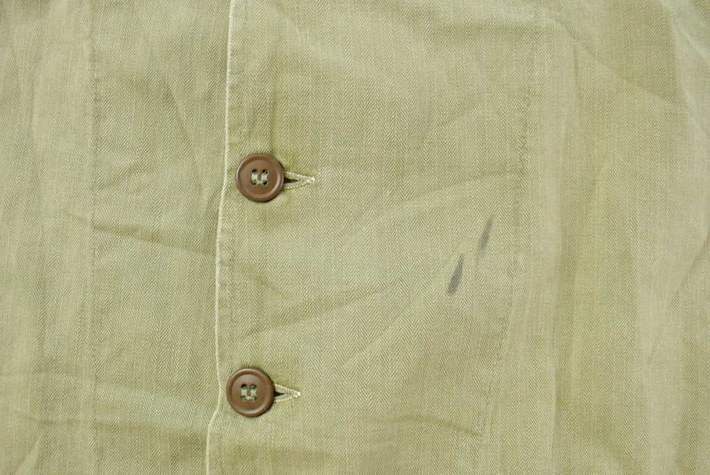 Vintage 1940s Military HBT Olive Drab Button Up Shirt Men's Medium /