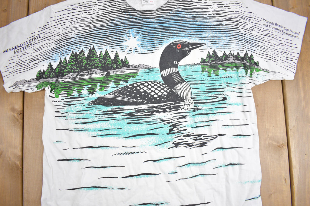 Vintage 1990s All Over Print Duck Theme T Shirt