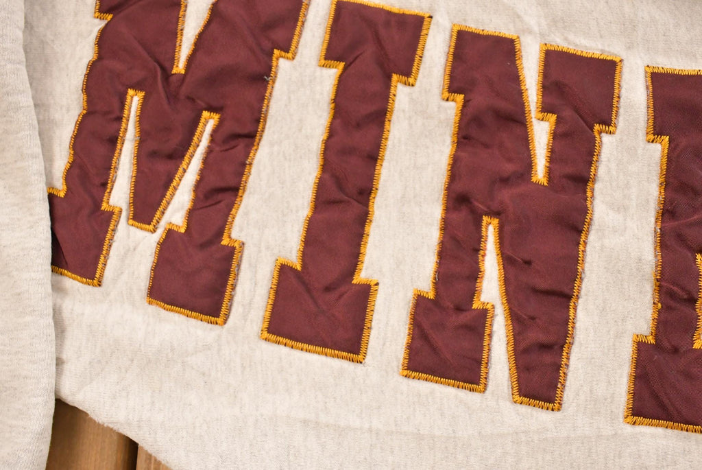 Vintage 1990s Minnesota Gophers University Collegiate Crewneck Sweatshirt Men's Large / Embroidered / NCAA Sweatshirt / Sleeve Spellout