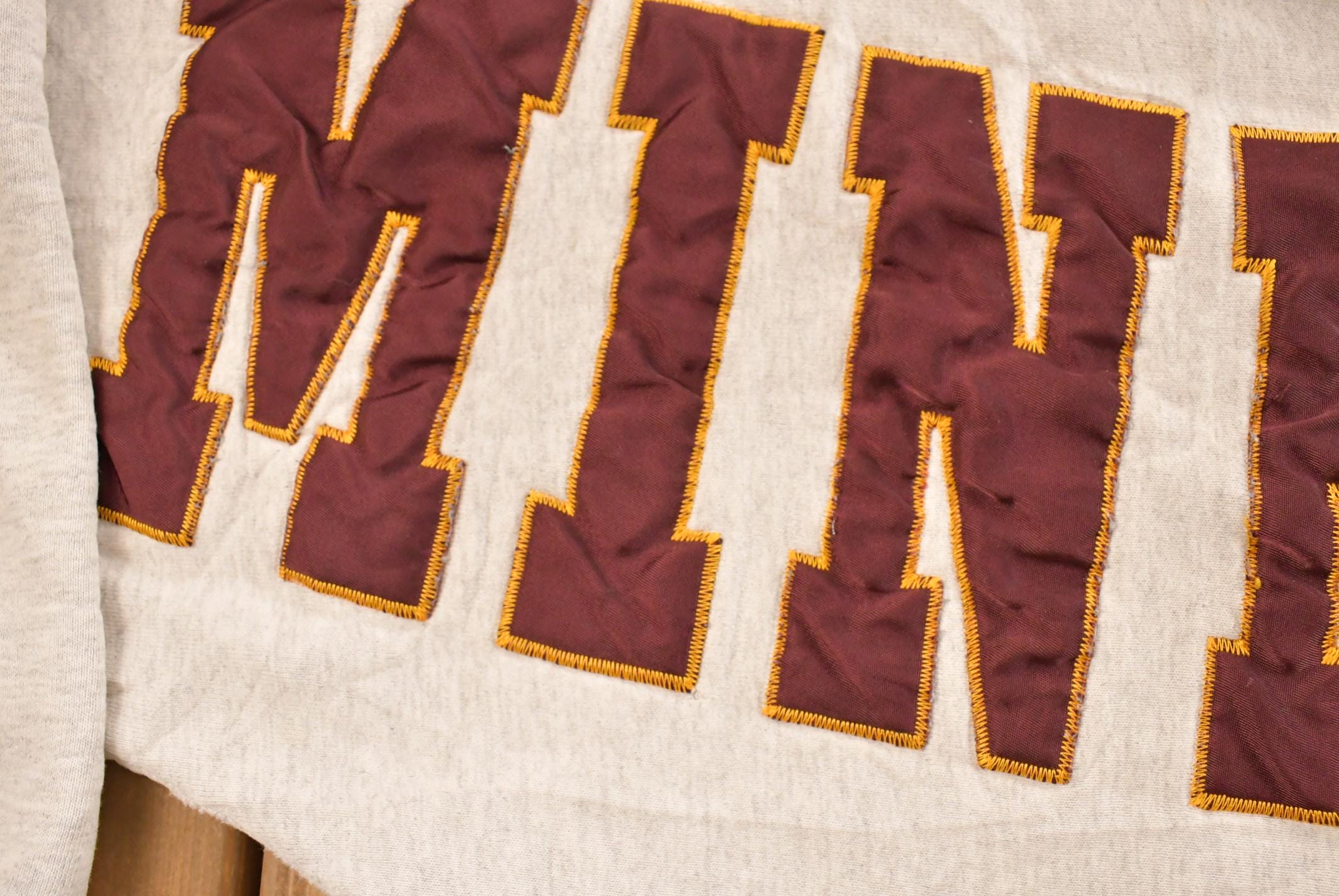 Vintage 1990s Minnesota Gophers University Collegiate Crewneck Sweatshirt Men's Large / Embroidered / NCAA Sweatshirt / Sleeve Spellout