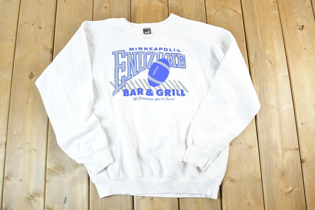 Vintage 1990s Screen Stars Minneapolis End Zone Bar And Grill Crewneck Sweatshirt Mens XL