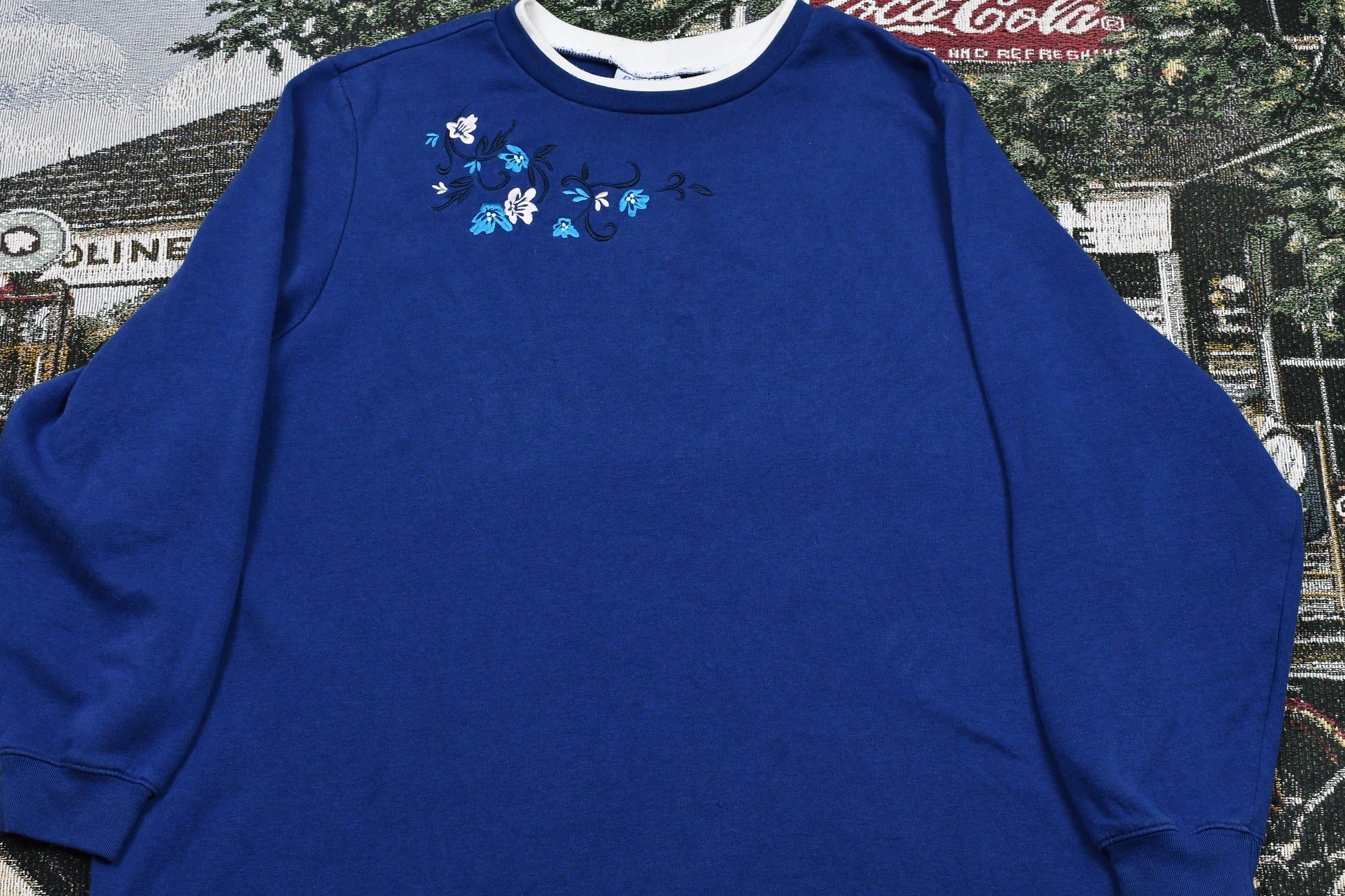 Vintage 1990s Blair Apparel Embroidered Crewneck / Vintage Nature Sweatshirt / Floral Graphic Sweatshirt / Streetwear / Grandma