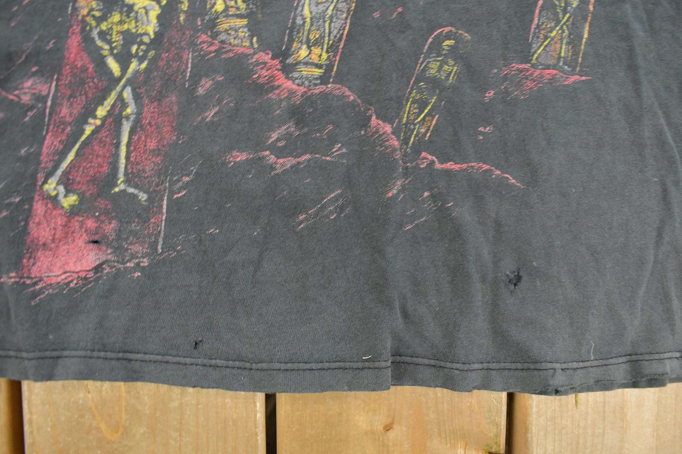 Vintage 1991 Slayer Seasons in the Abyss Tour Thrashed Band T-Shirt Men's XL