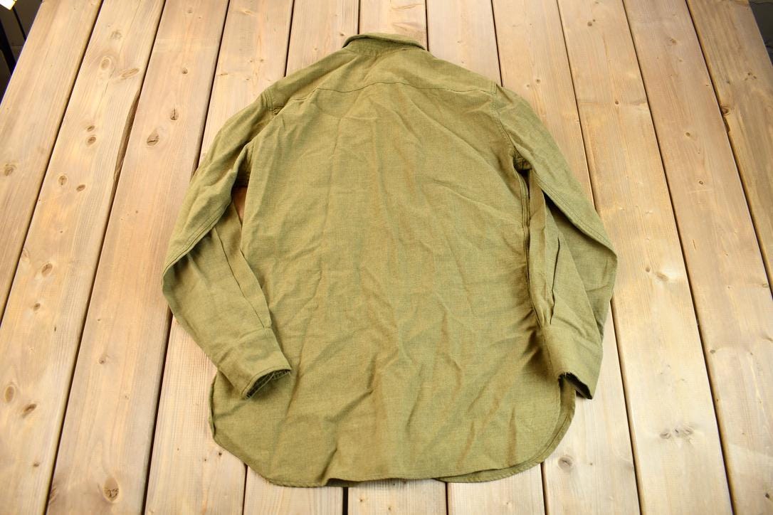 Vintage 1960s OG-107 Military Sateen Shirt