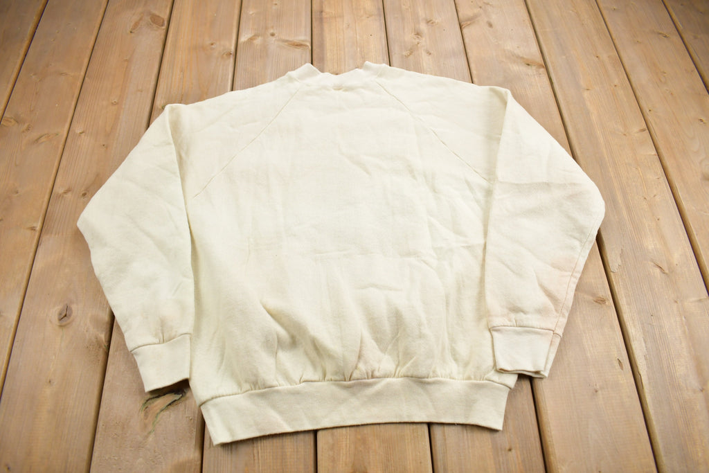 Vintage 1990s Blank Beige Crewneck Sweatshirt /