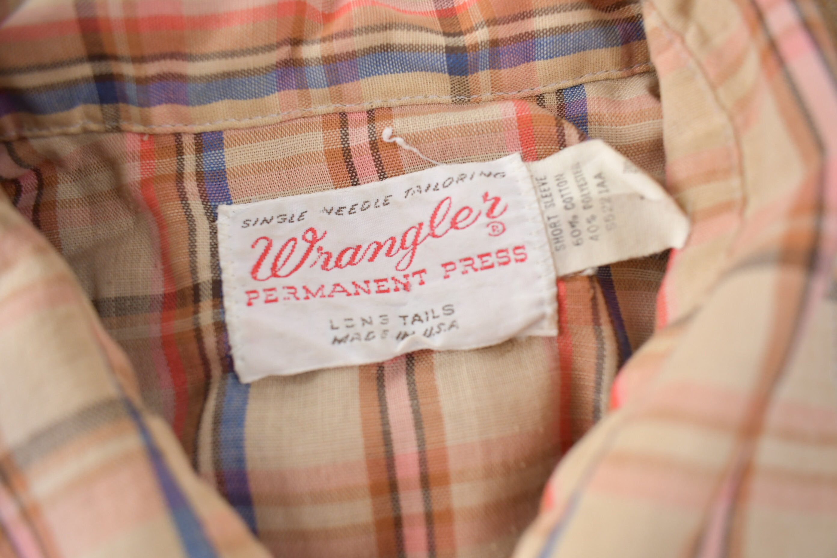 Vintage 1990s Wrangler Cowboy Cut X Long Tails Western Style Pearl Snap Button Up Plaid Shirt Made In USA