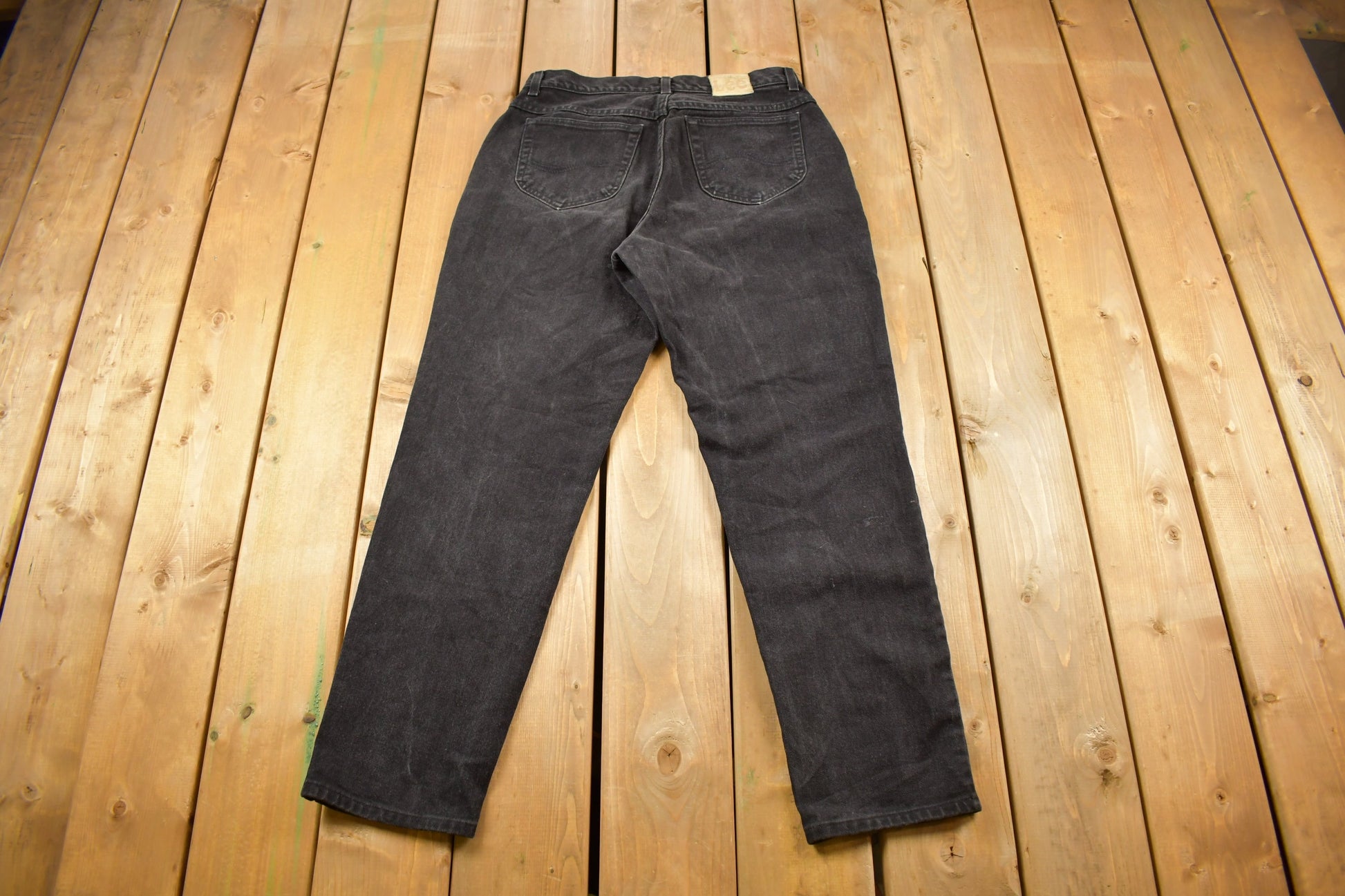 Vintage 1980s Lee Black Denim Women's Jeans Size 32 x 29