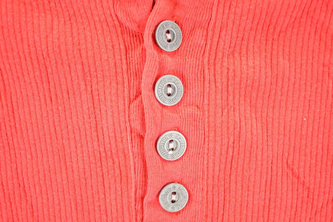 Vintage 1990s Marlboro Unlimited Thermal Quarter Button Crewneck Sweatshirt Men's L