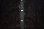 Vintage 1980s Giacomo Firenze Suede Leather Knit Cardigan Sweater