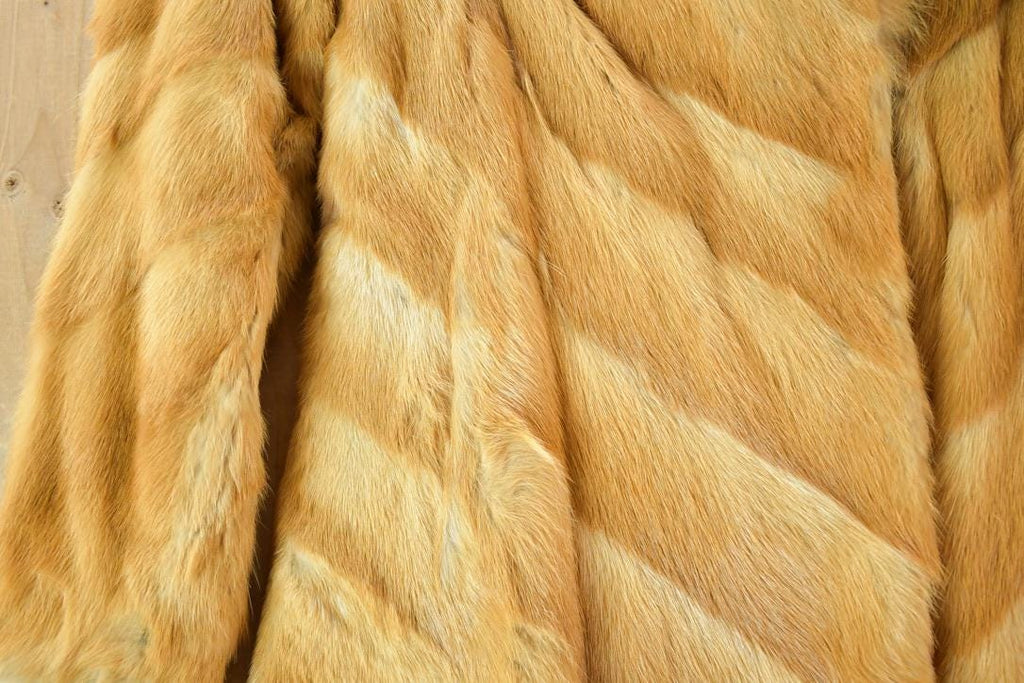 Vintage 1970s Full Length Red Fox Fur Coat Made In Canada