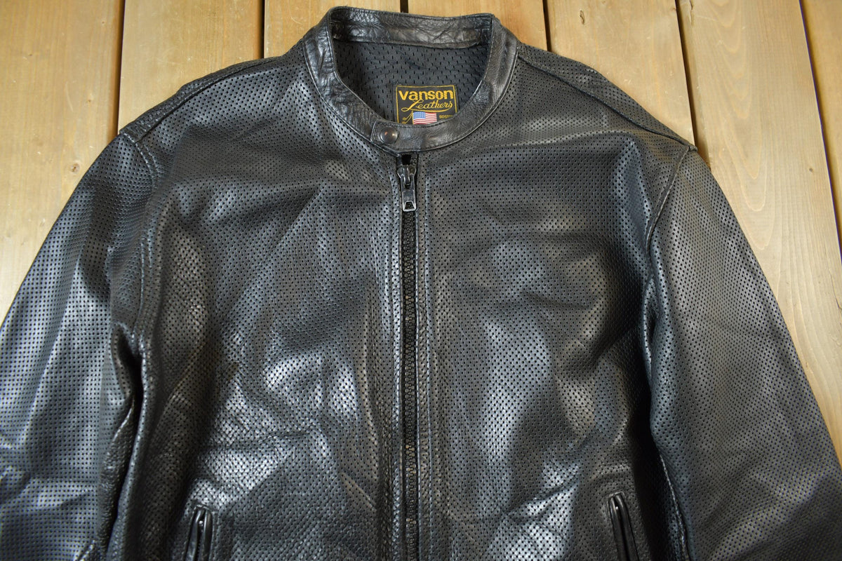 Vintage 1990s Vanson Leathers Genuine Leather Biker Jacket